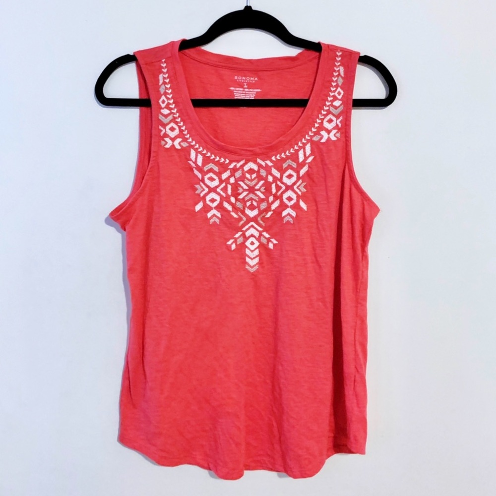 Sonoma Embroidered Sleevless Top